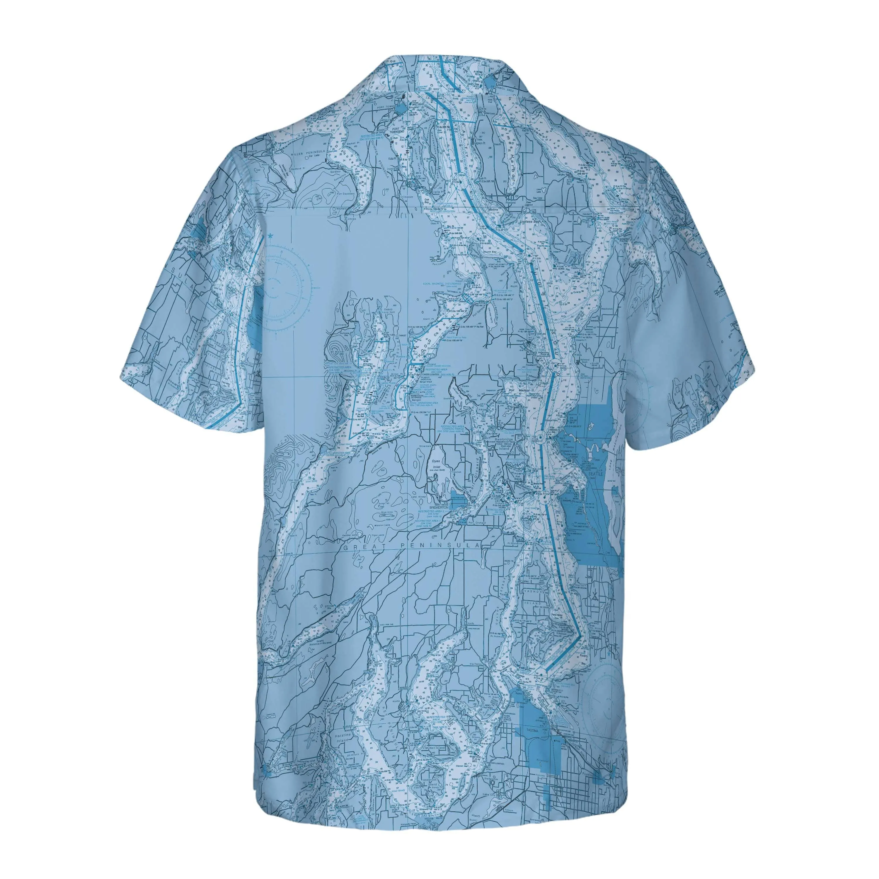 The Puget Sound Blue Mariner Coconut Button Camp Shirt