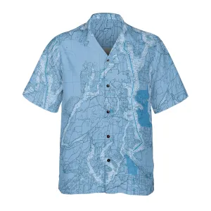 The Puget Sound Blue Mariner Coconut Button Camp Shirt