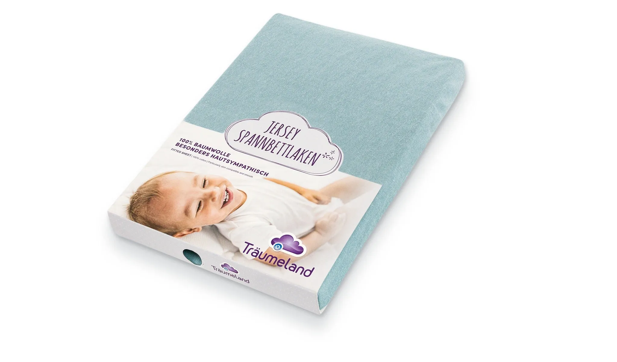 Traeumeland Jersey Fitted Sheet (70x140cm) - Ocean Blue