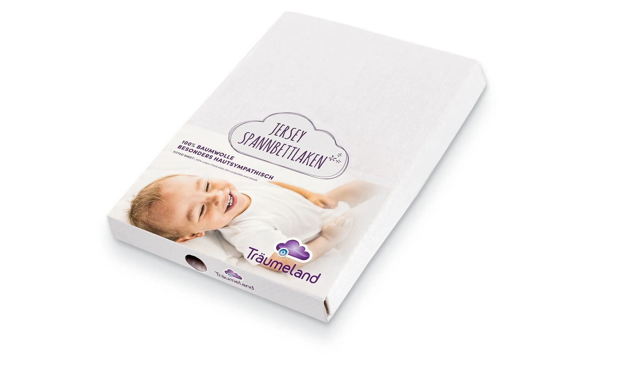 Traeumeland Jersey Fitted Sheet (70x140cm) - White