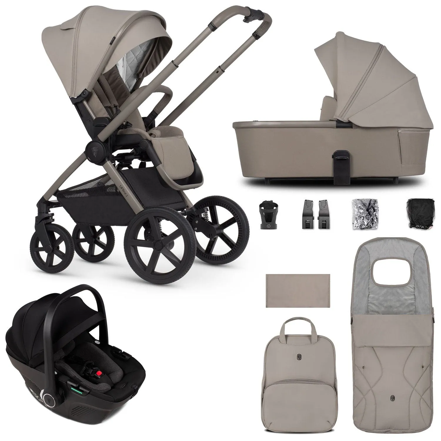 Venicci Tinum Upline 2 3 in 1 Travel System - Taupe