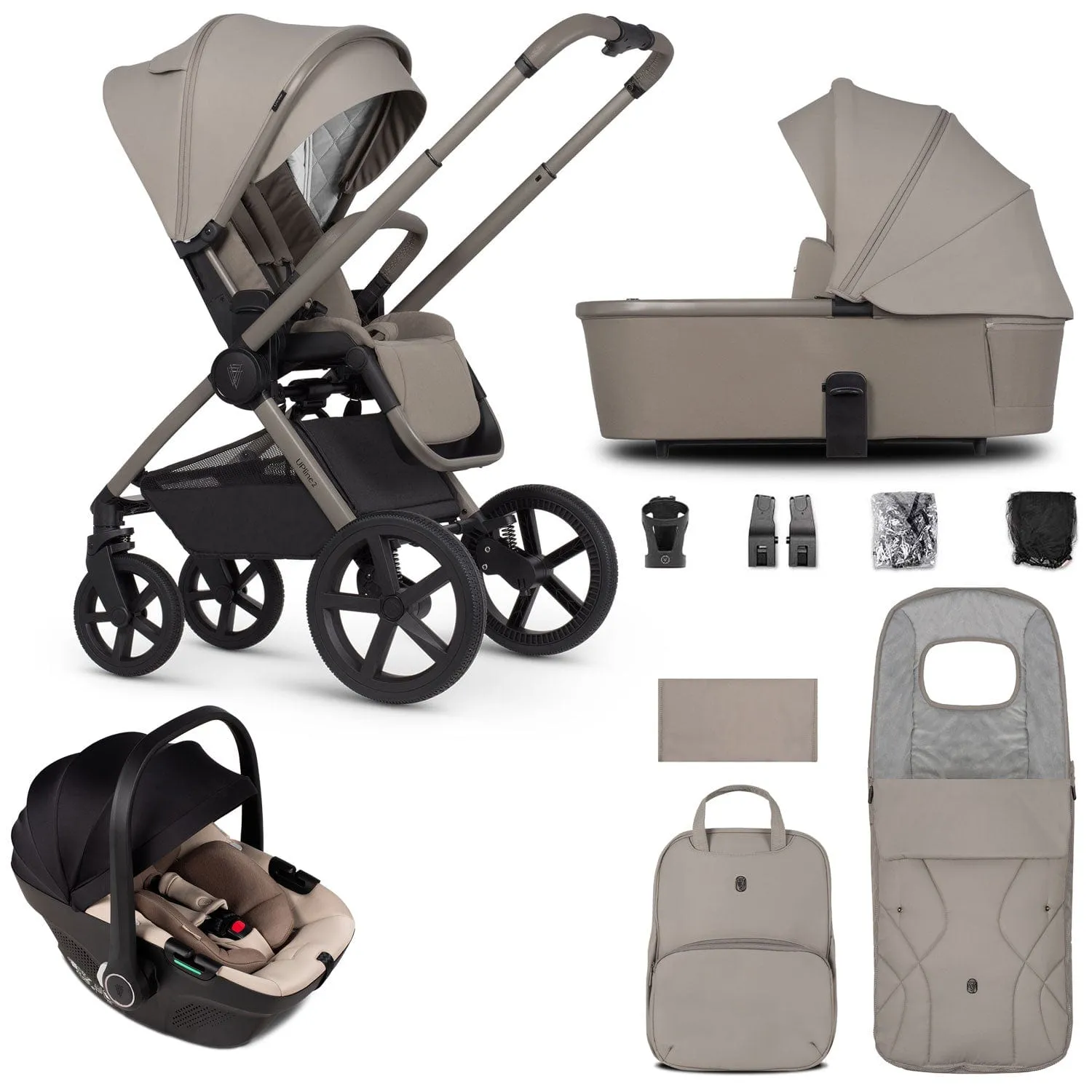 Venicci Tinum Upline 2 3 in 1 Travel System - Taupe