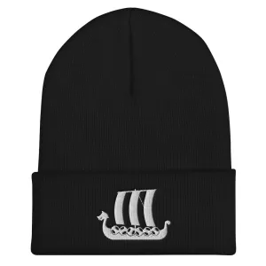 Viking Ship Embroidered Beanie