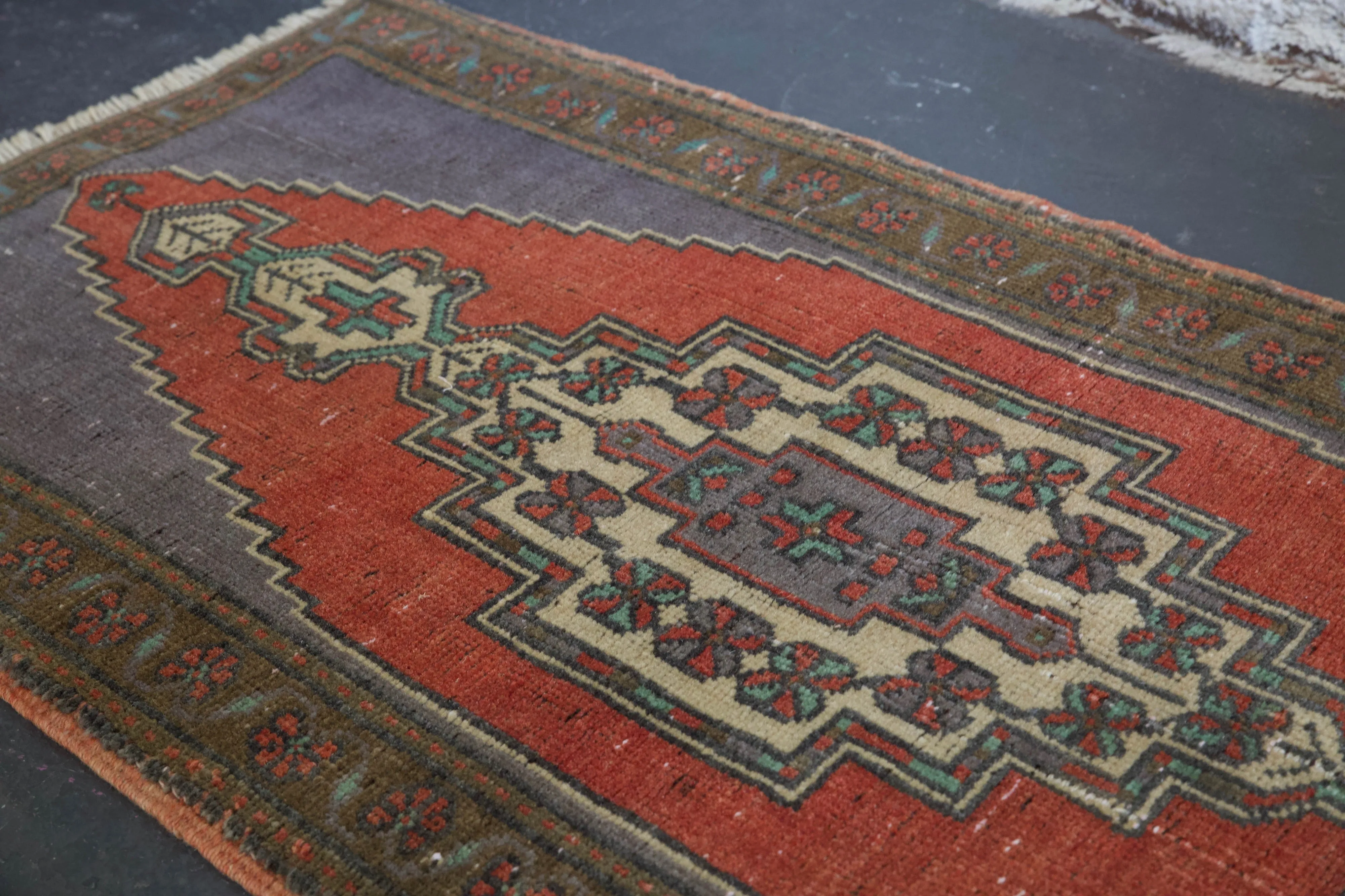 Vintage Mini Turkish Rug 1'9"x3'9"