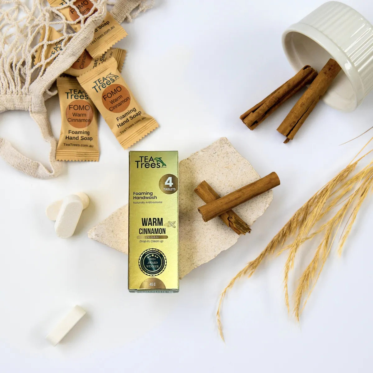 Warm Cinnamon Foaming Handwash Refill Tablets - Naturally Anti-Bacterial (Vegan)