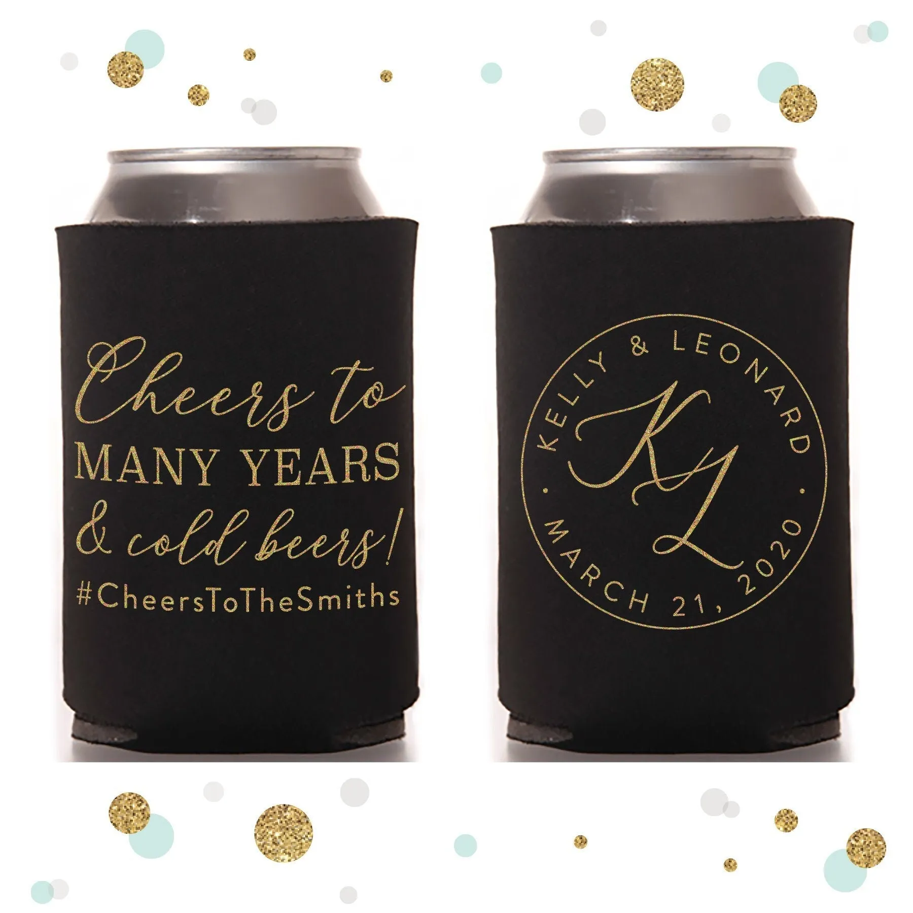 Wedding Can Cooler #138R - Cheers to Many Years