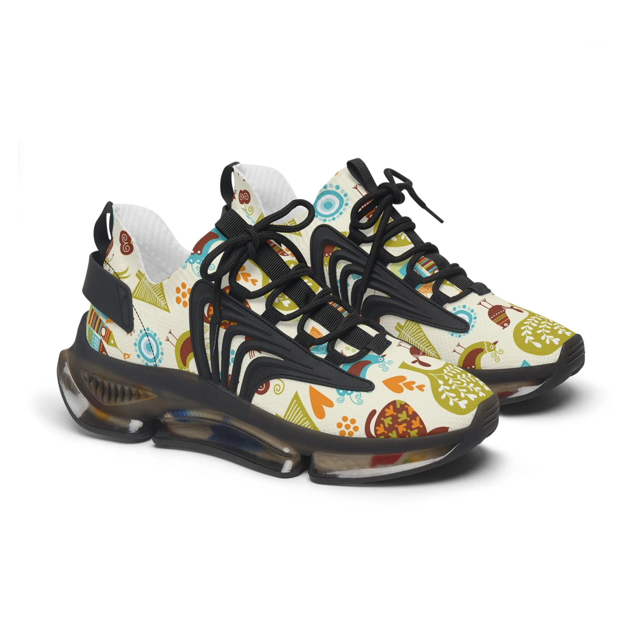 Whimsical Women's Mesh Sneakers - Colorful Nature Design for Active Lifestyles
