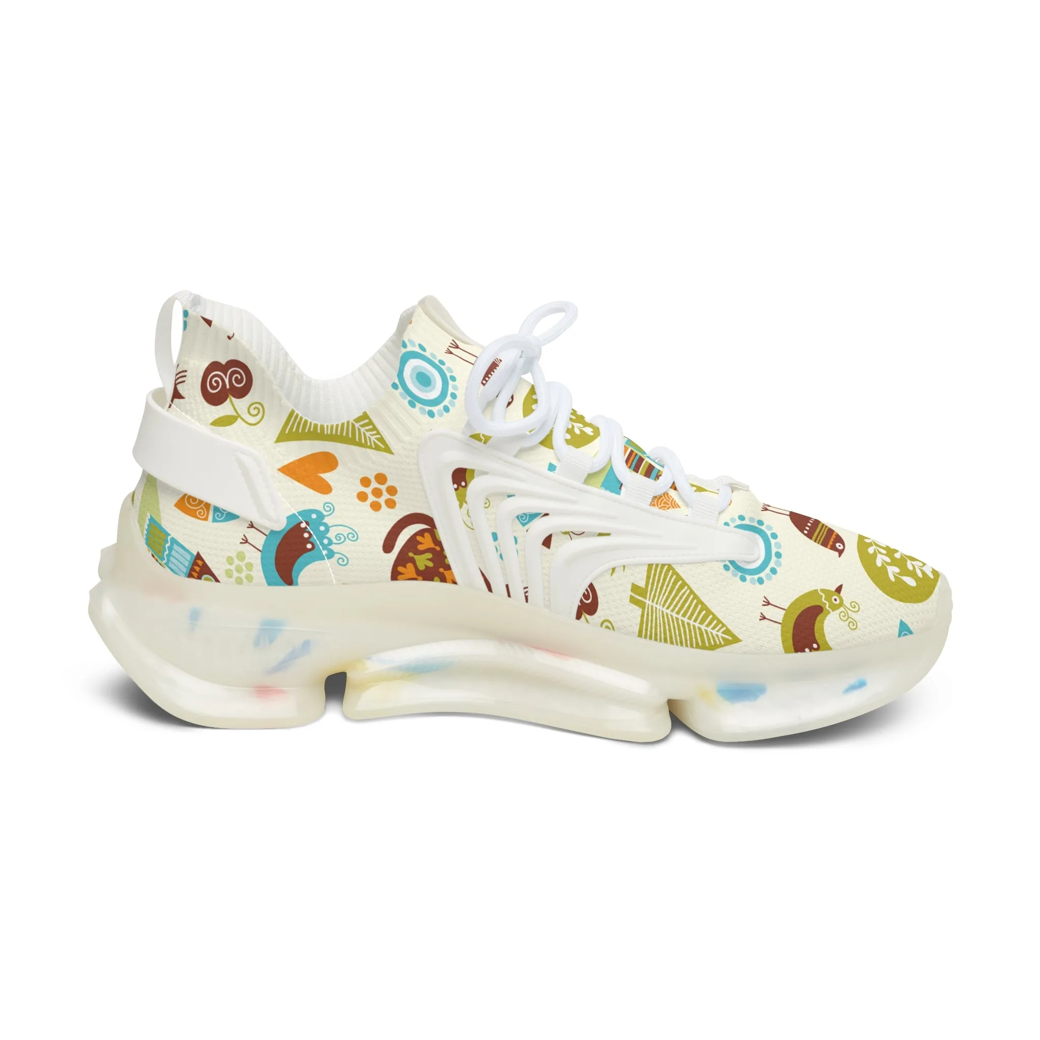 Whimsical Women's Mesh Sneakers - Colorful Nature Design for Active Lifestyles