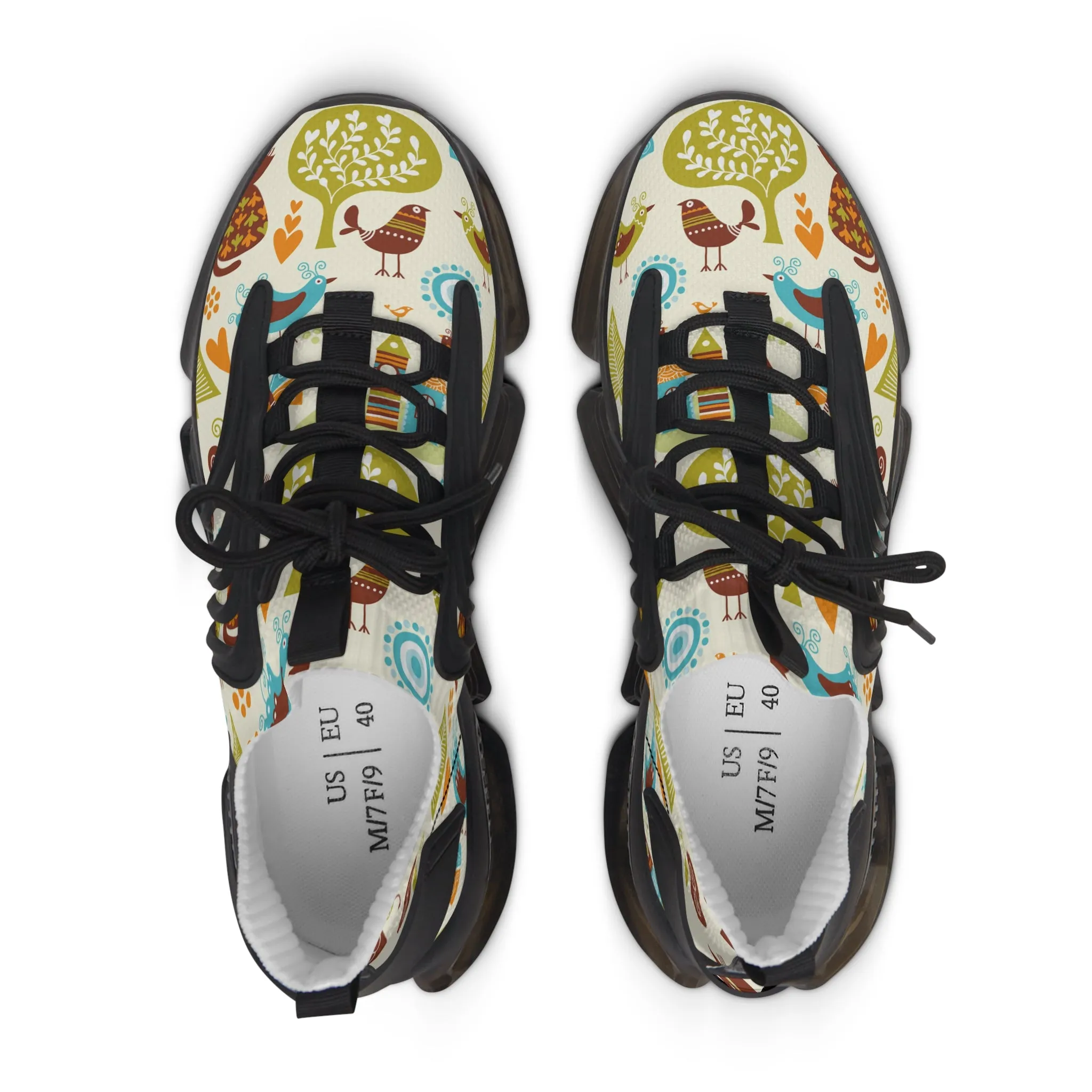 Whimsical Women's Mesh Sneakers - Colorful Nature Design for Active Lifestyles
