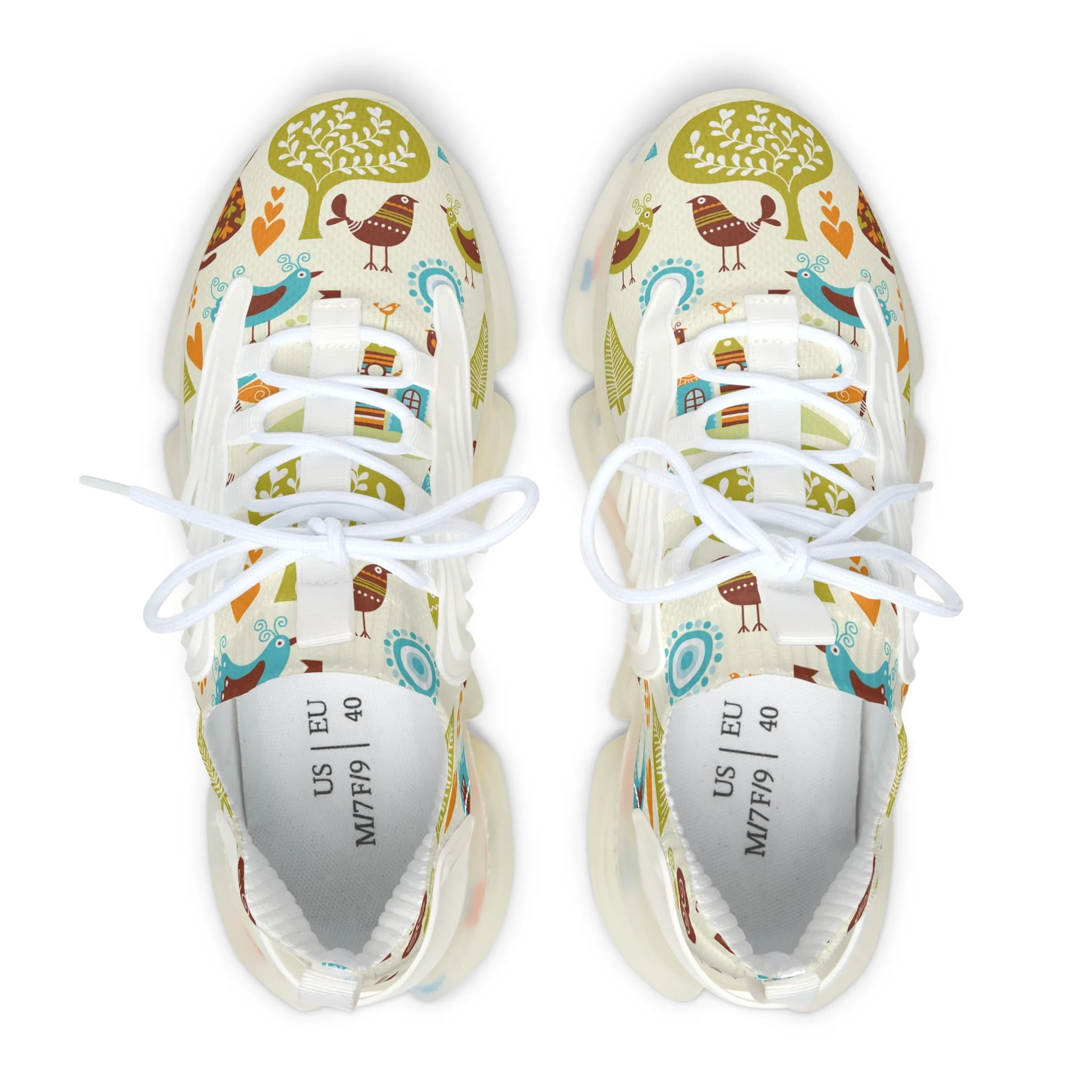 Whimsical Women's Mesh Sneakers - Colorful Nature Design for Active Lifestyles