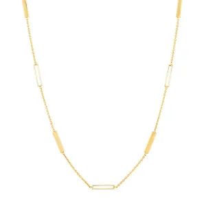 White Enamel Alternating Bar Necklace