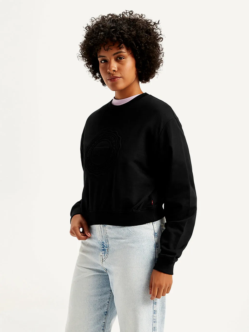 Women's Embossed Regular Fit Sweatshirt