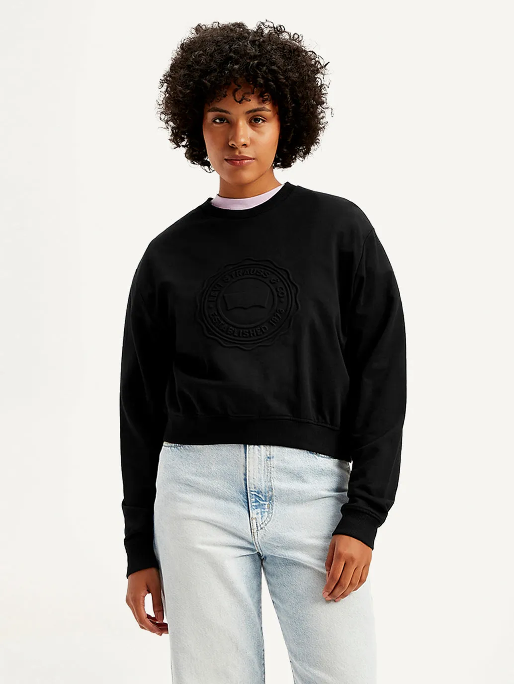 Women's Embossed Regular Fit Sweatshirt