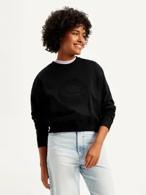 Women's Embossed Regular Fit Sweatshirt
