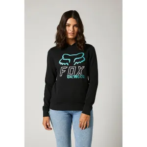WOMENS FOX HIGHTAIL PO FLEECE HOODY [BLACK]