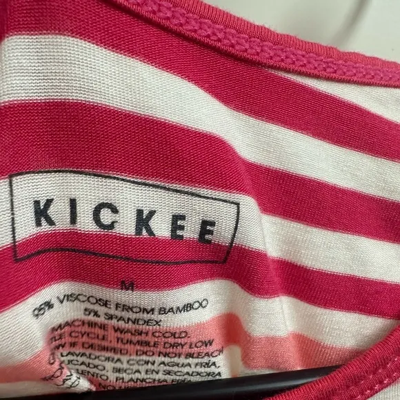 Women’s Kickee Pants Striped Pink and White Pajamas Loungewear set