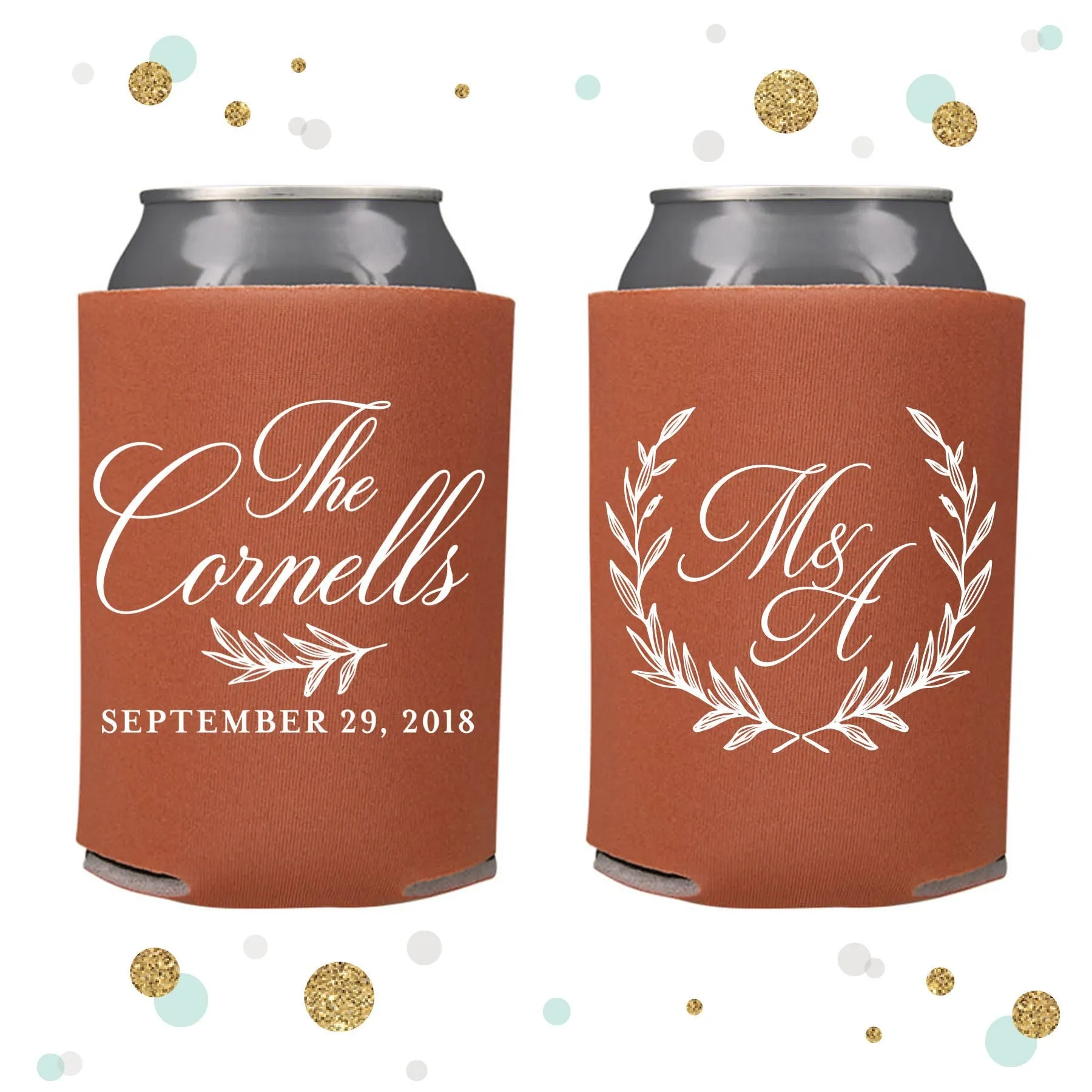 Wreath - Wedding Can Cooler #108R