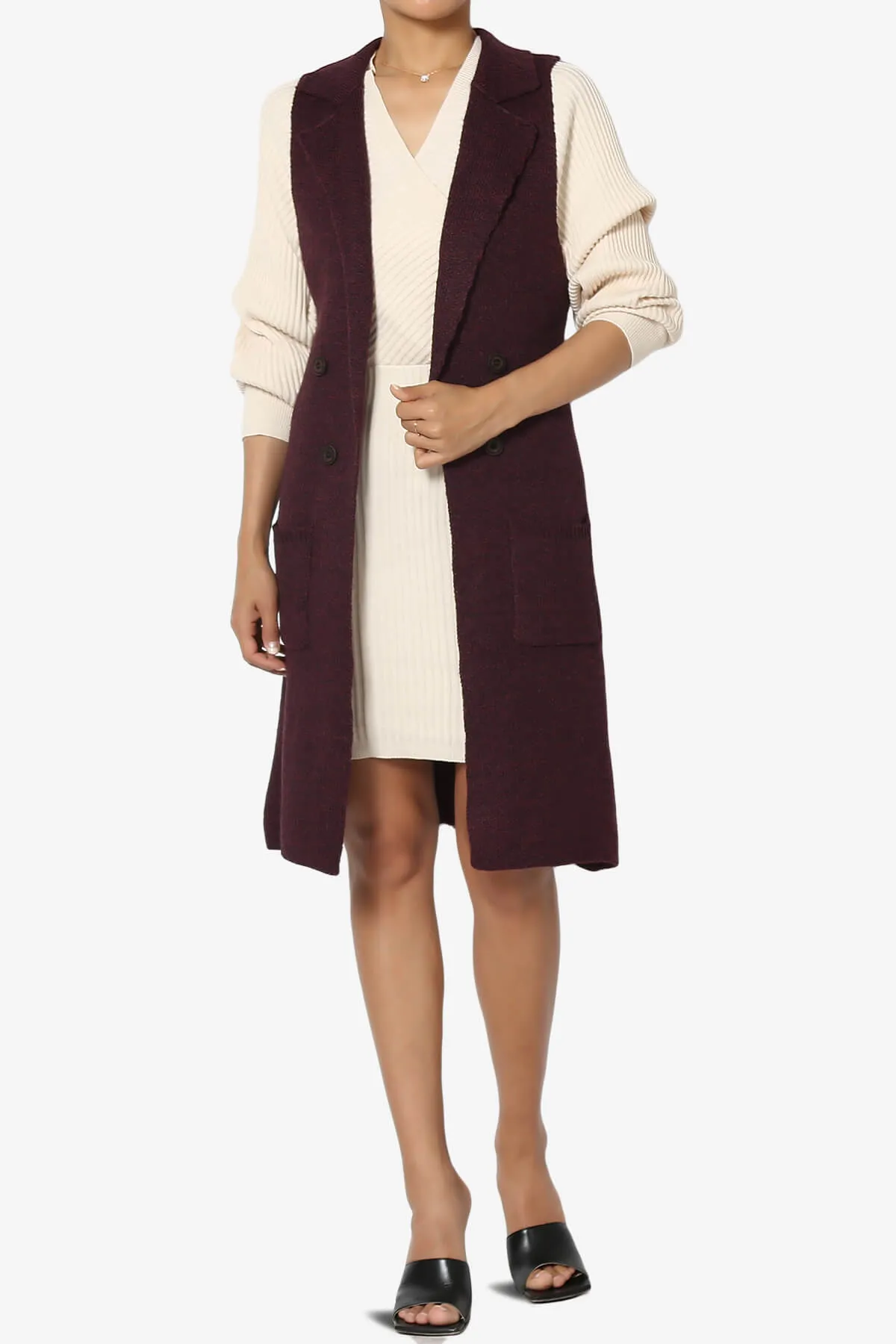 Yaro Sweater Knit Long Vest Gilet