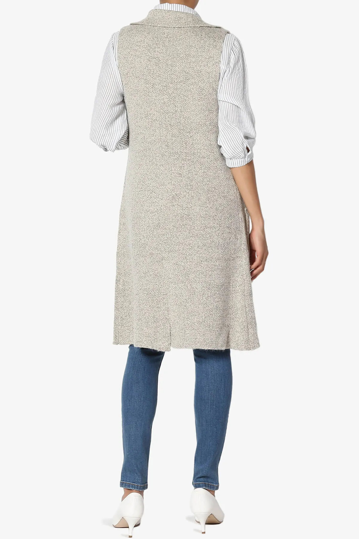 Yaro Sweater Knit Long Vest Gilet
