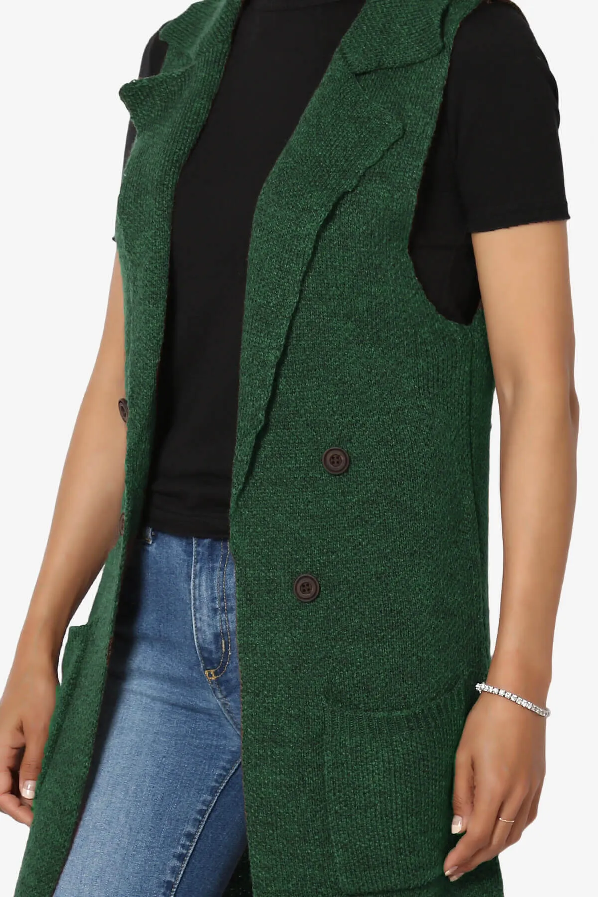 Yaro Sweater Knit Long Vest Gilet