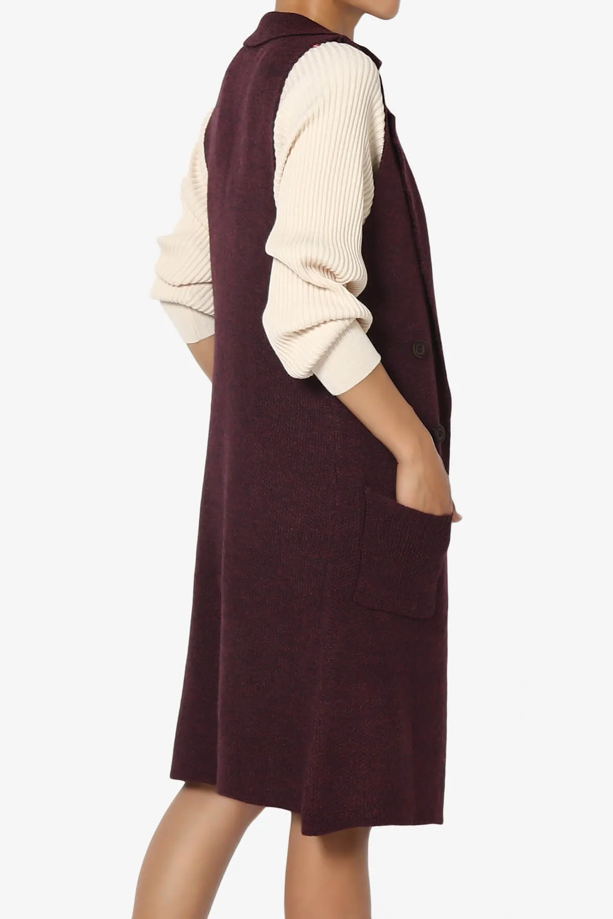 Yaro Sweater Knit Long Vest Gilet