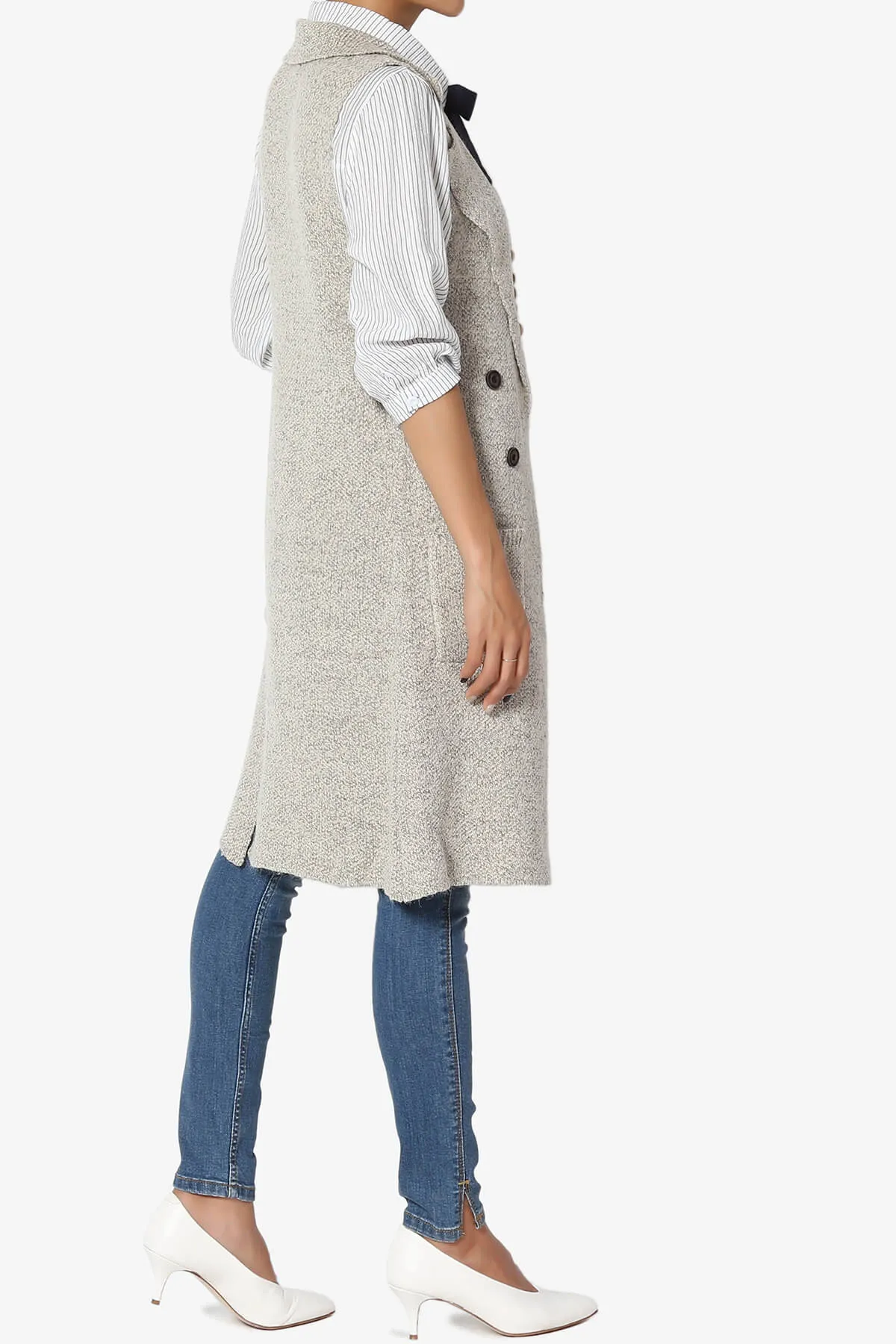 Yaro Sweater Knit Long Vest Gilet