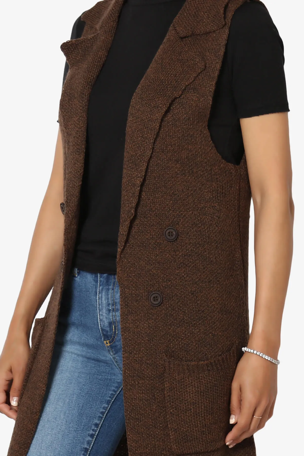 Yaro Sweater Knit Long Vest Gilet