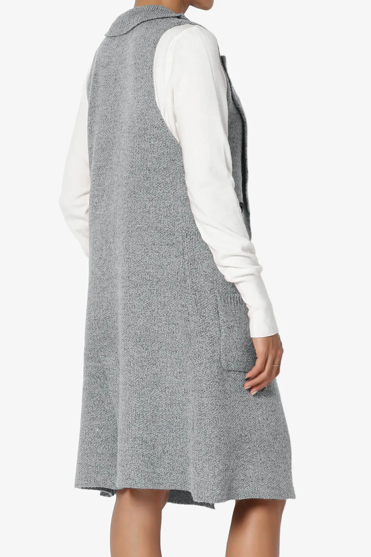 Yaro Sweater Knit Long Vest Gilet