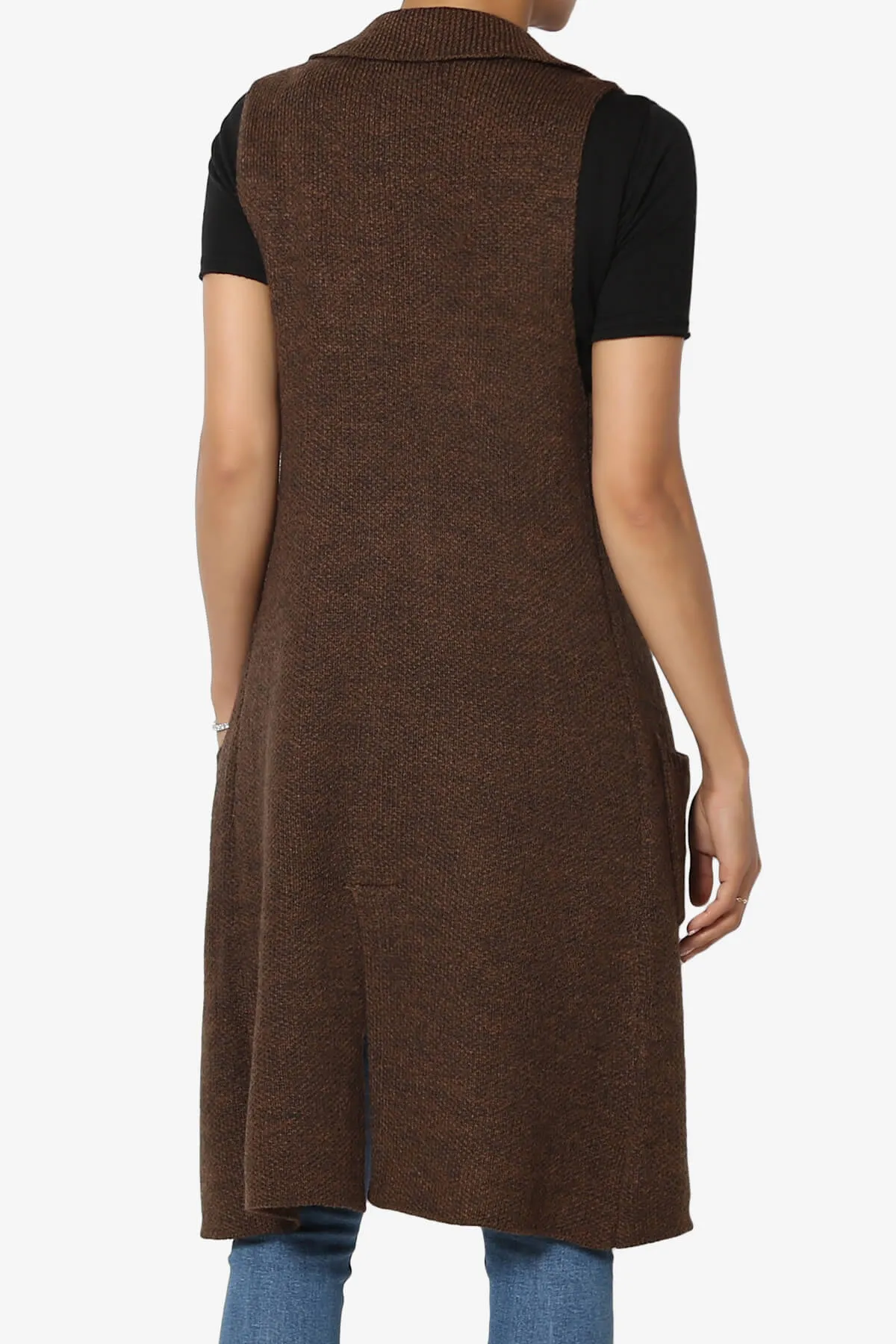 Yaro Sweater Knit Long Vest Gilet