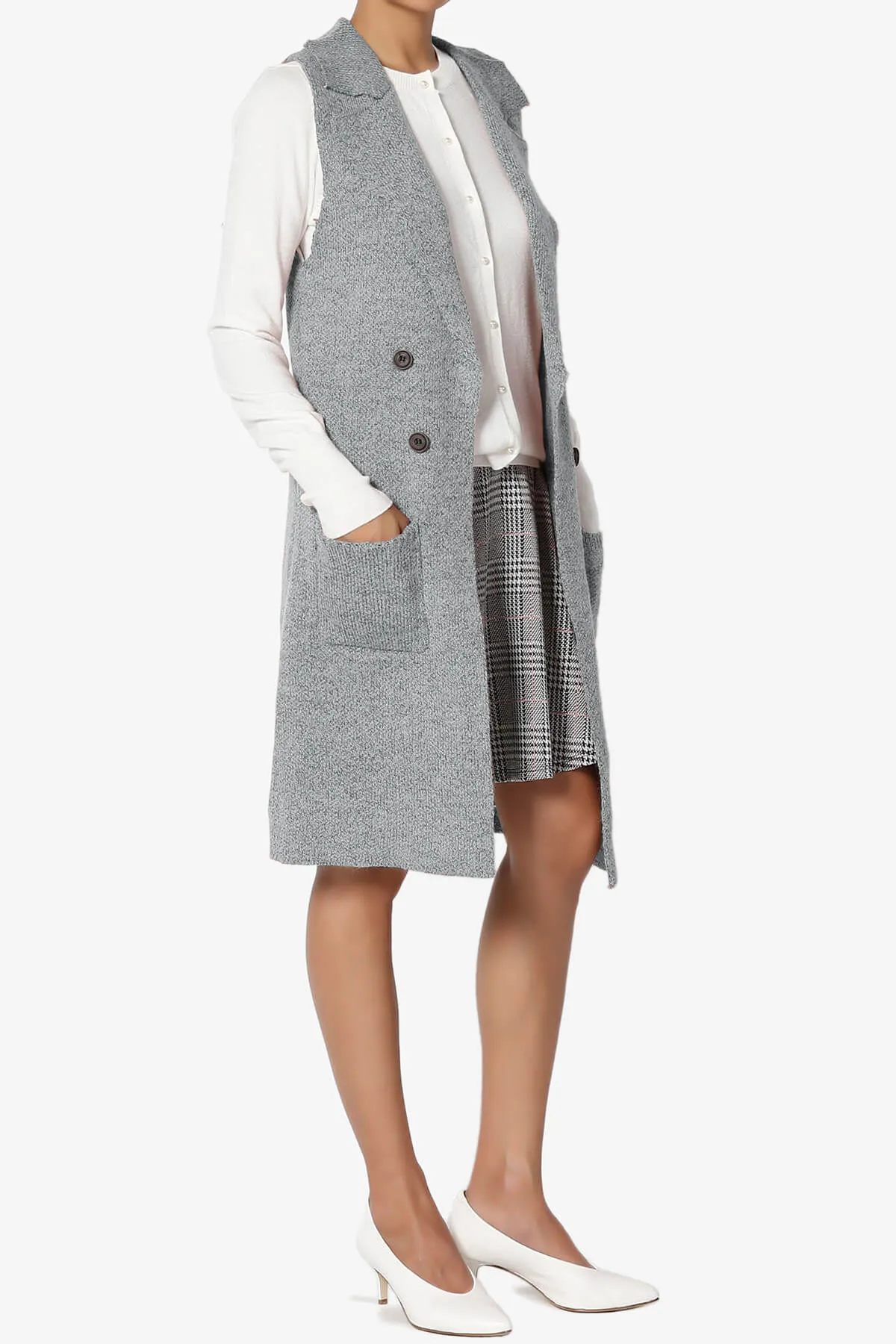 Yaro Sweater Knit Long Vest Gilet