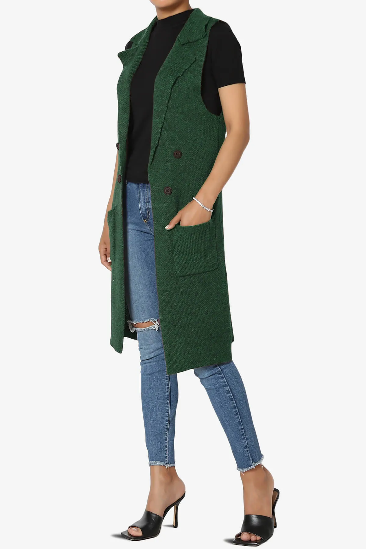 Yaro Sweater Knit Long Vest Gilet