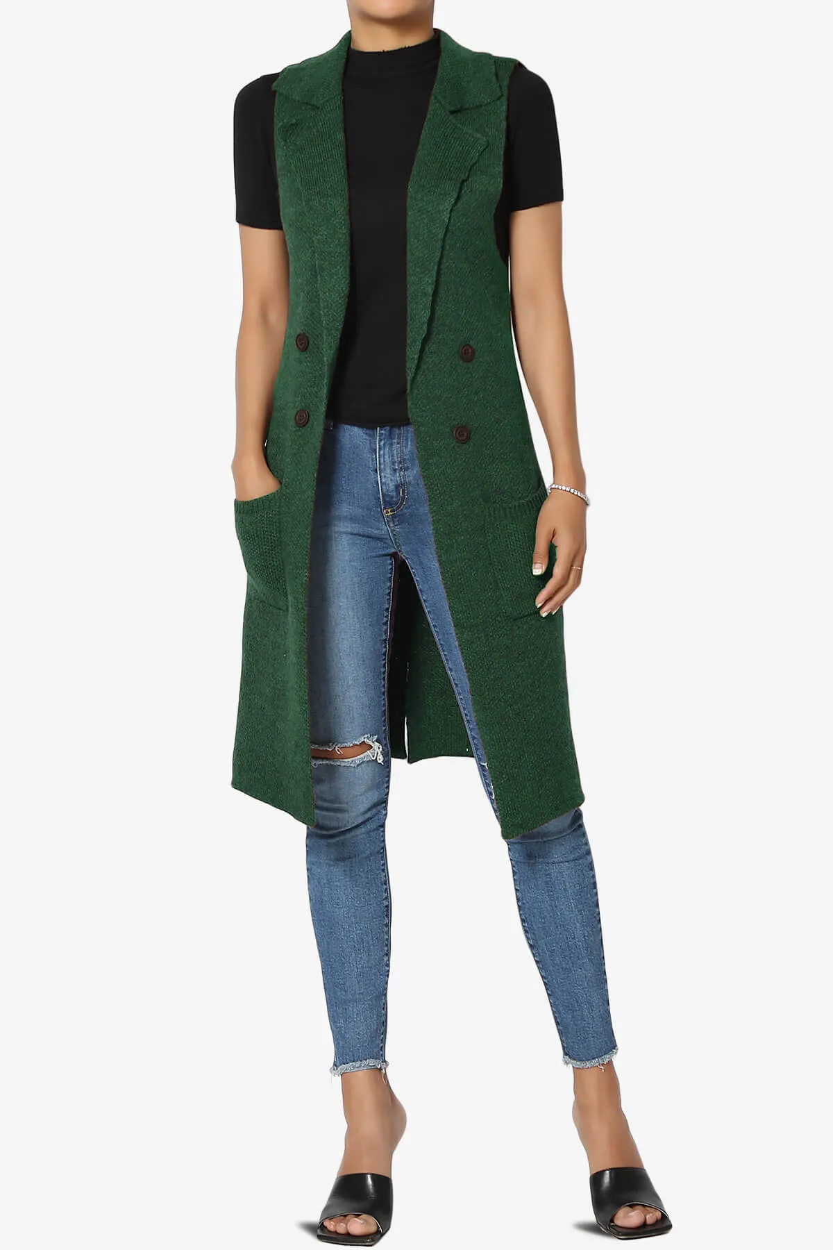 Yaro Sweater Knit Long Vest Gilet