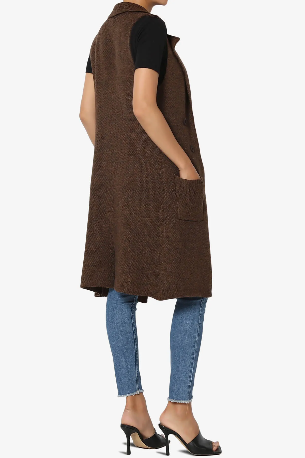Yaro Sweater Knit Long Vest Gilet