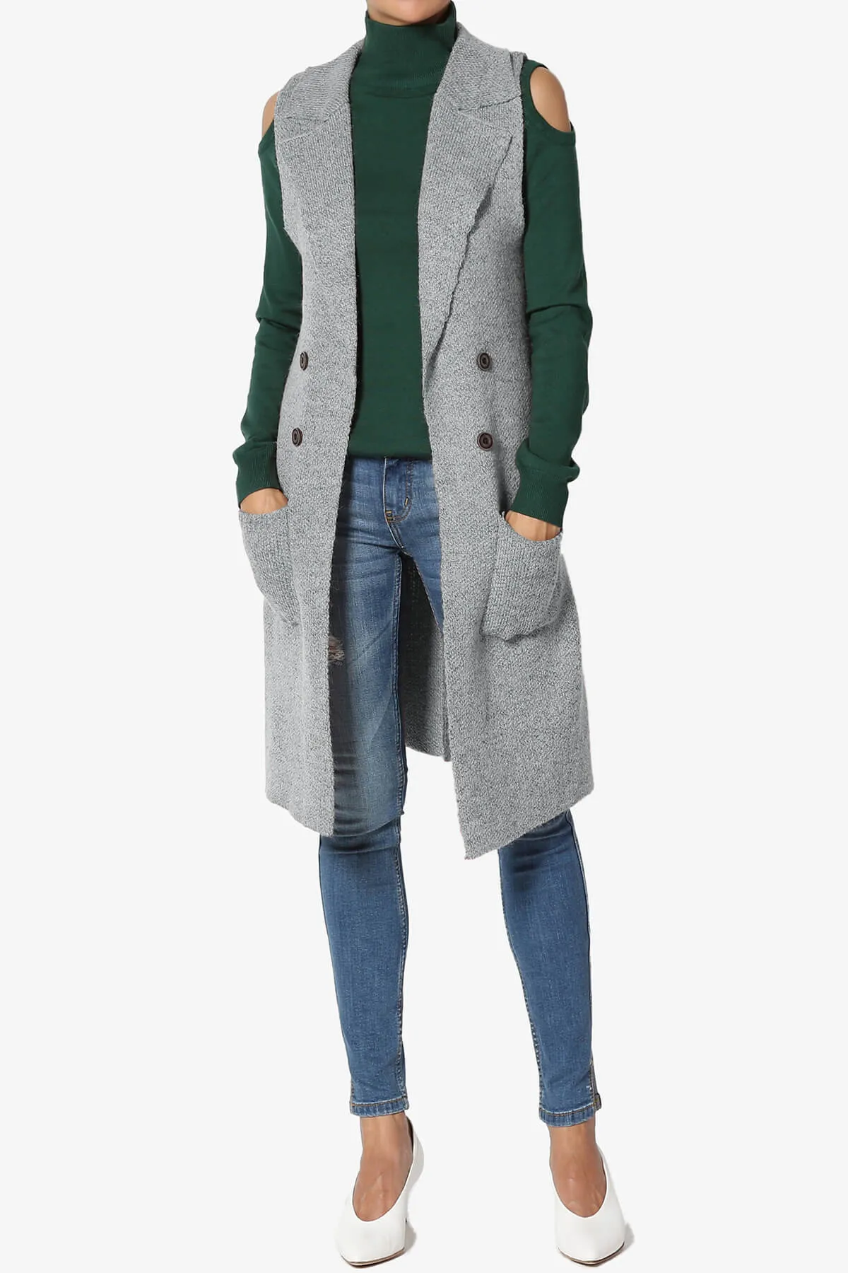 Yaro Sweater Knit Long Vest Gilet