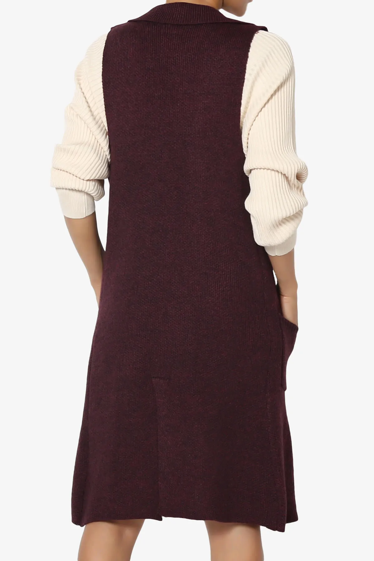 Yaro Sweater Knit Long Vest Gilet